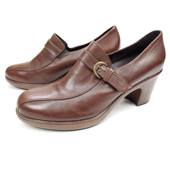 Dansko Norah Brown Size 41 US 10.5-11 Block Heel Clogs Buckle Strap - Picture 3 of 8